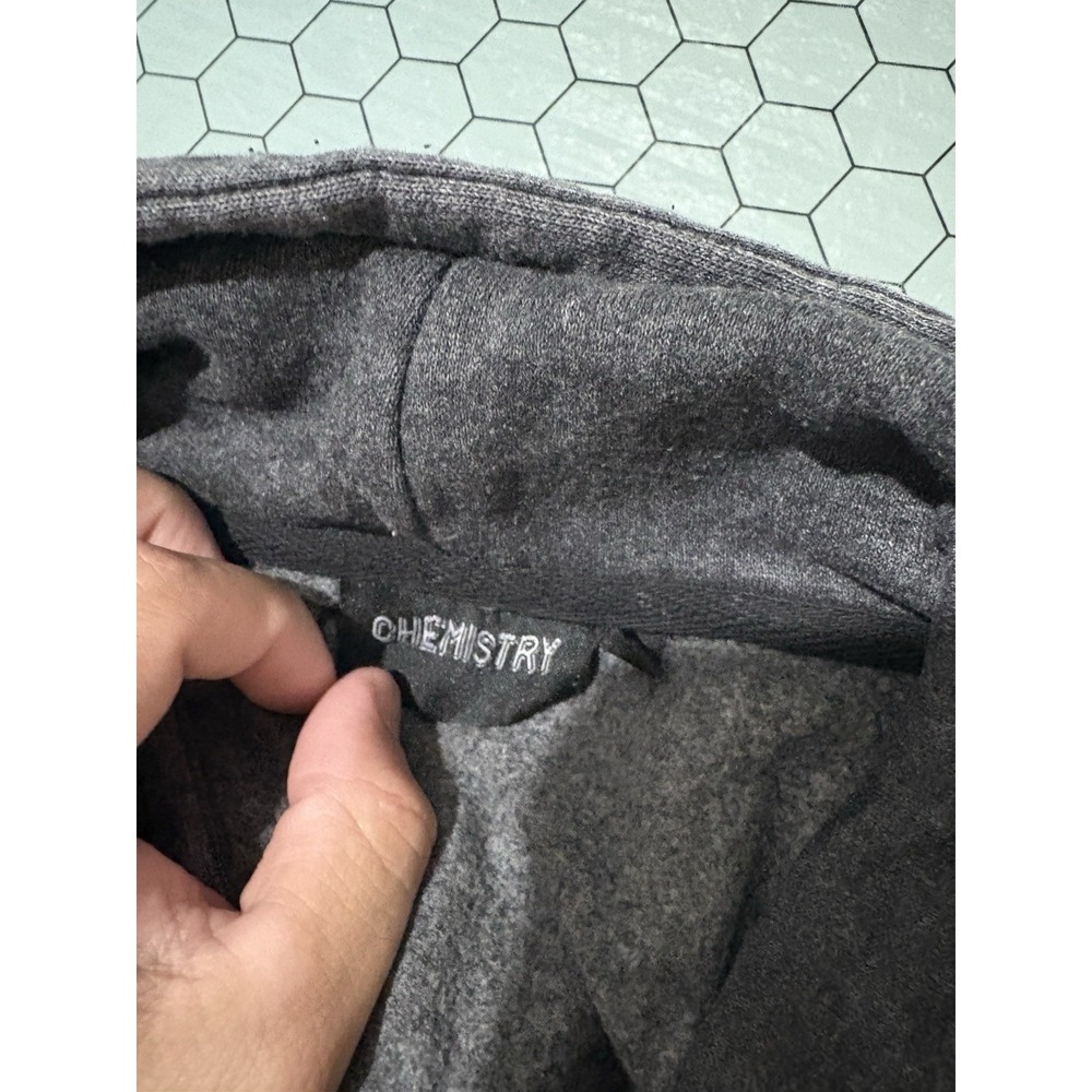 CHEMISTRY WOMENS HOODIE SWEATER SIZE MEDIUM POETIC JUSTICE 2 PAC ACID WASH‎ GRAY - Picture 5 of 9